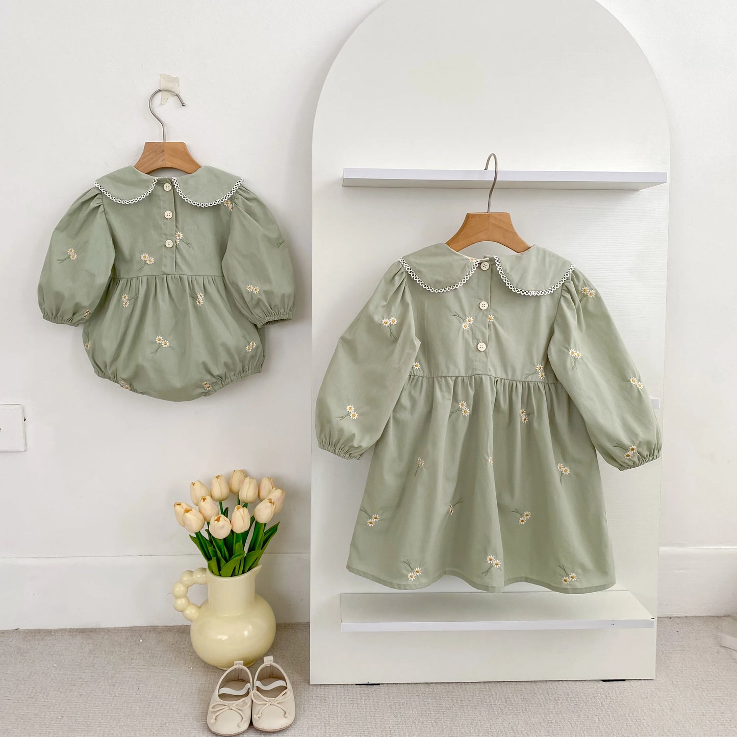 Vestido y Pelele Floral - Un barquito