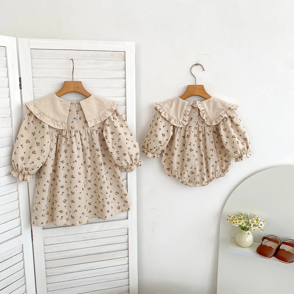 Vestido y pelele bordado con lazo - Un barquito