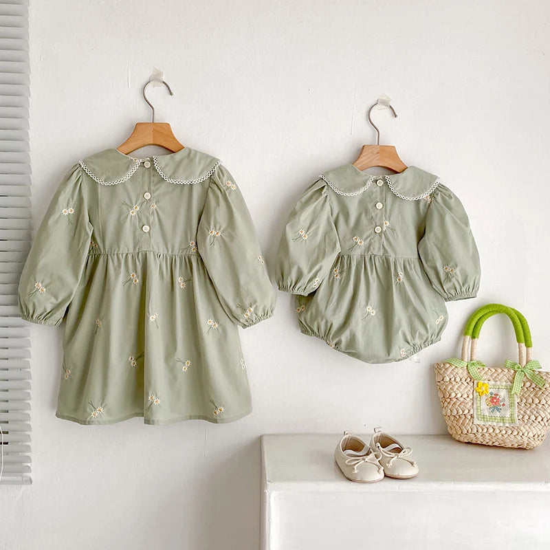 Vestido y Pelele Floral - Un barquito