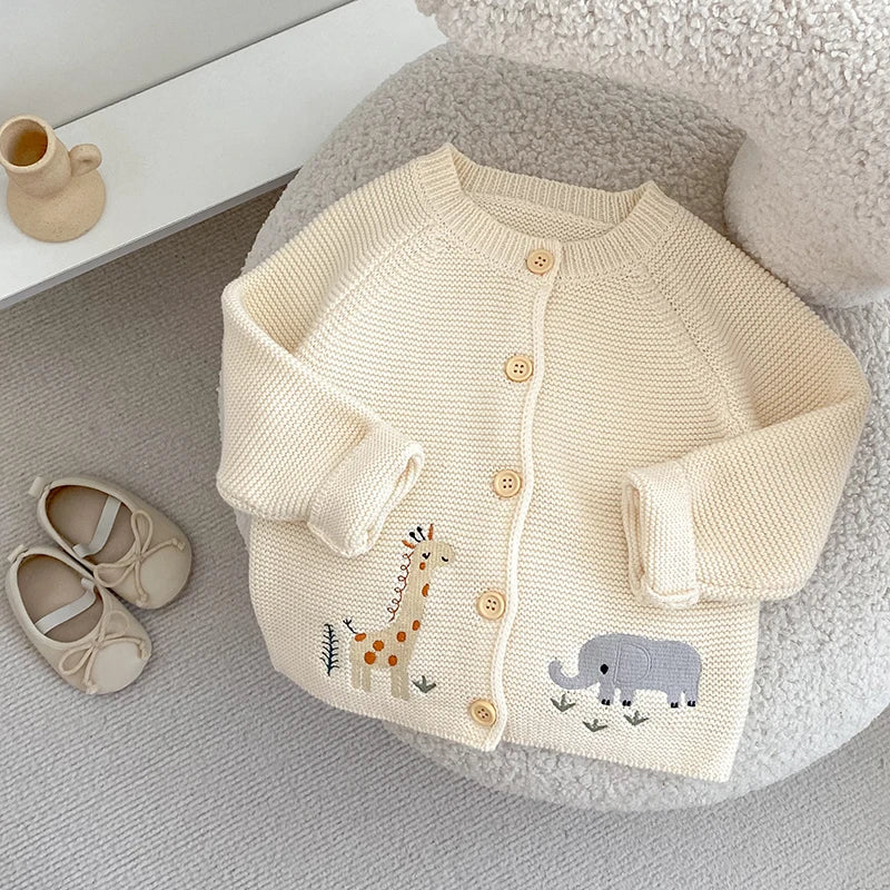 Jersey de punto con bordado de animales– Un barquito