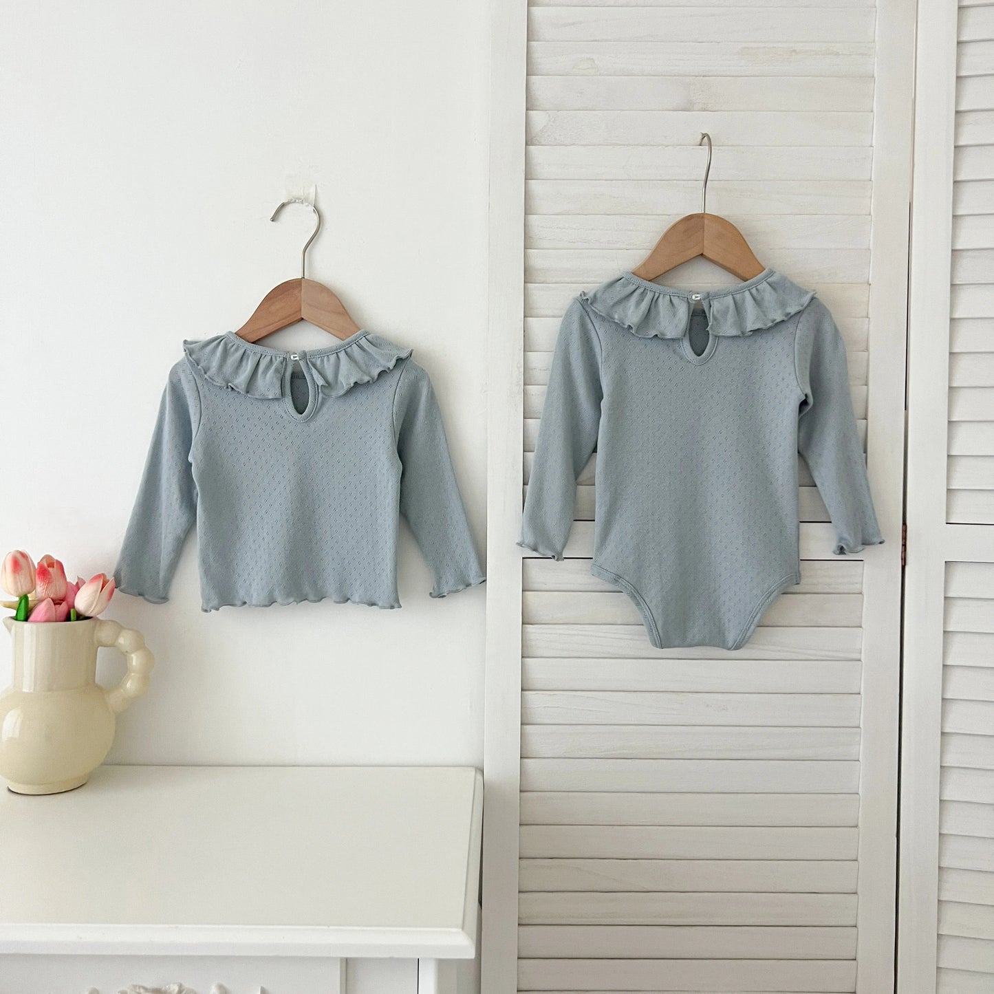 Body manga larga y diseño liso y cuellos - Un barquito