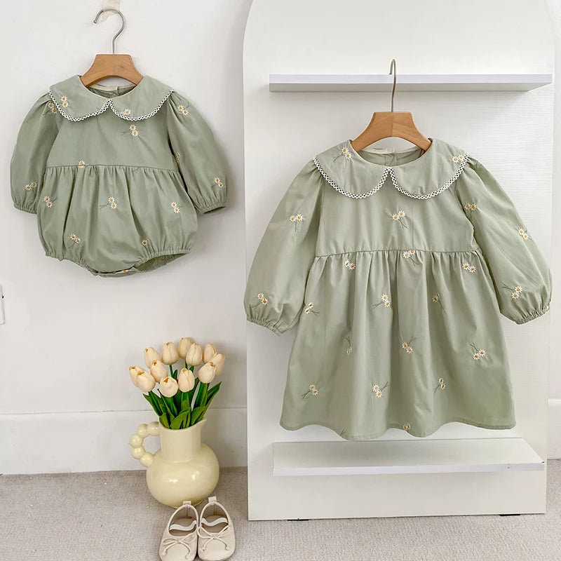 Vestido y Pelele Floral - Un barquito