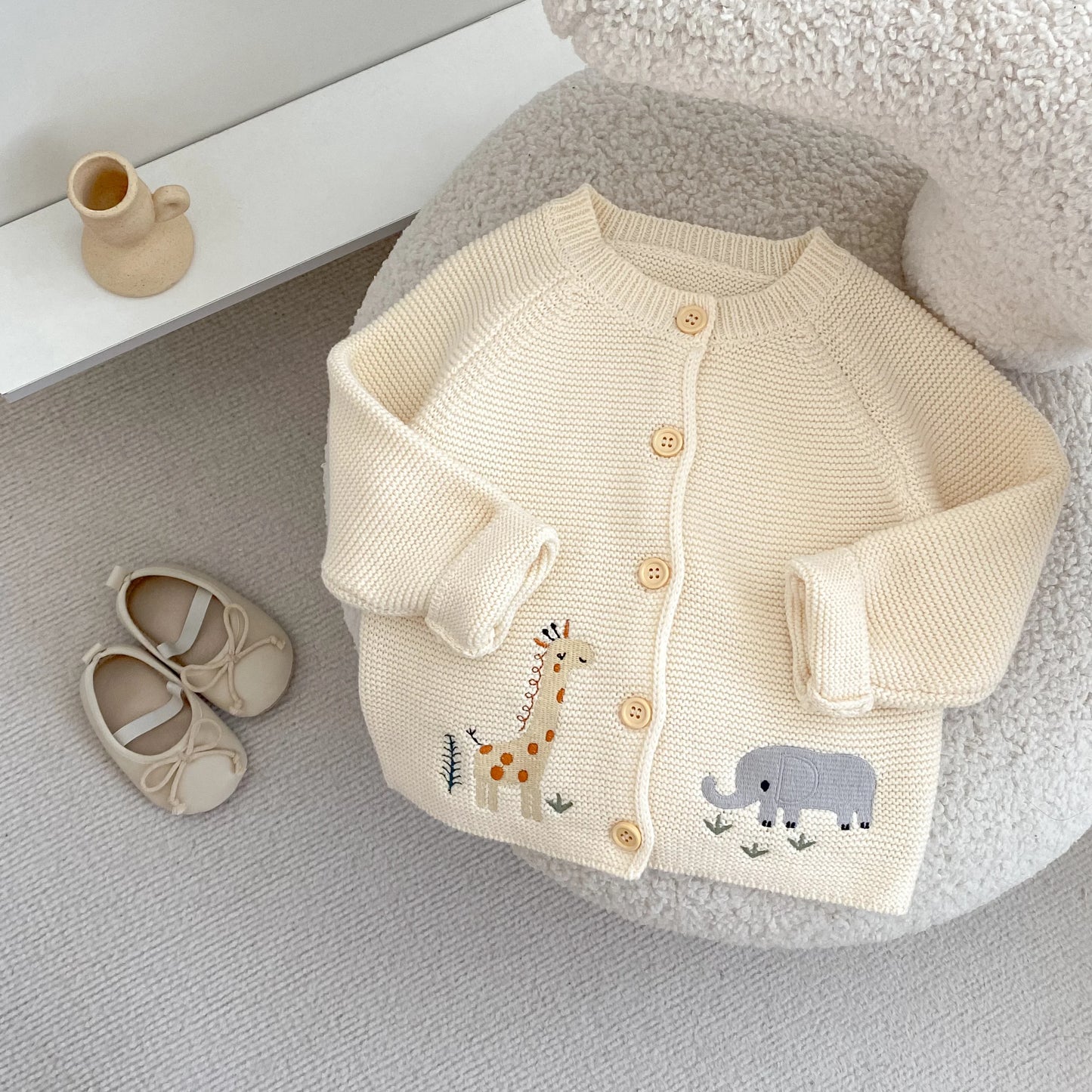 Jersey de punto con bordado de animales– Un barquito