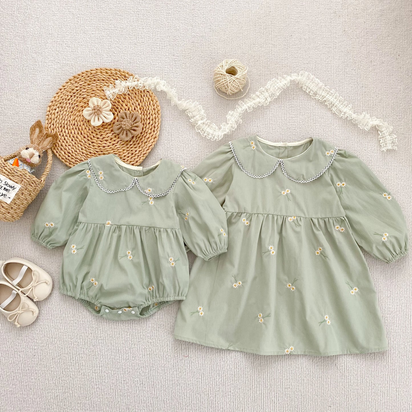 Vestido y Pelele Floral - Un barquito