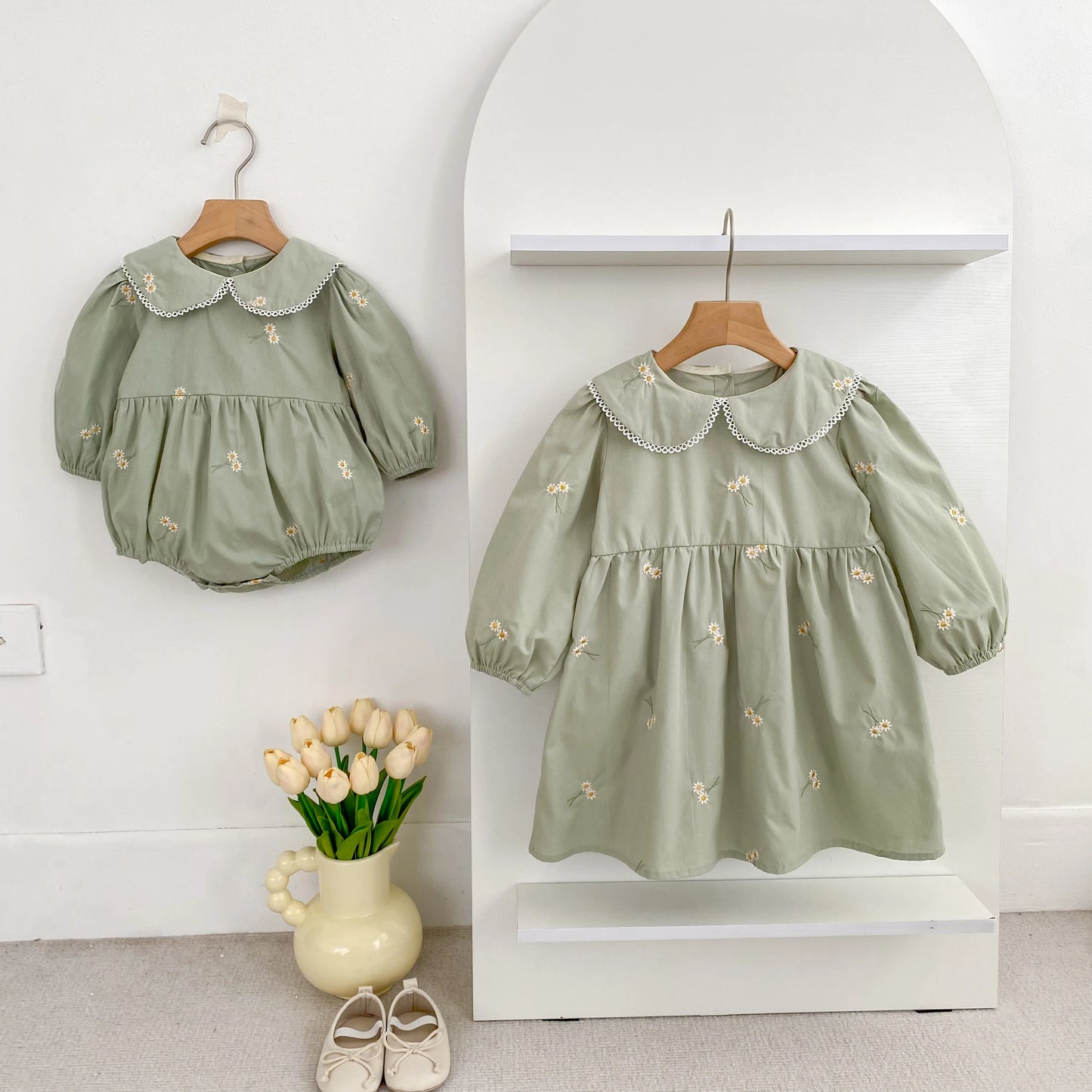 Vestido y Pelele Floral - Un barquito