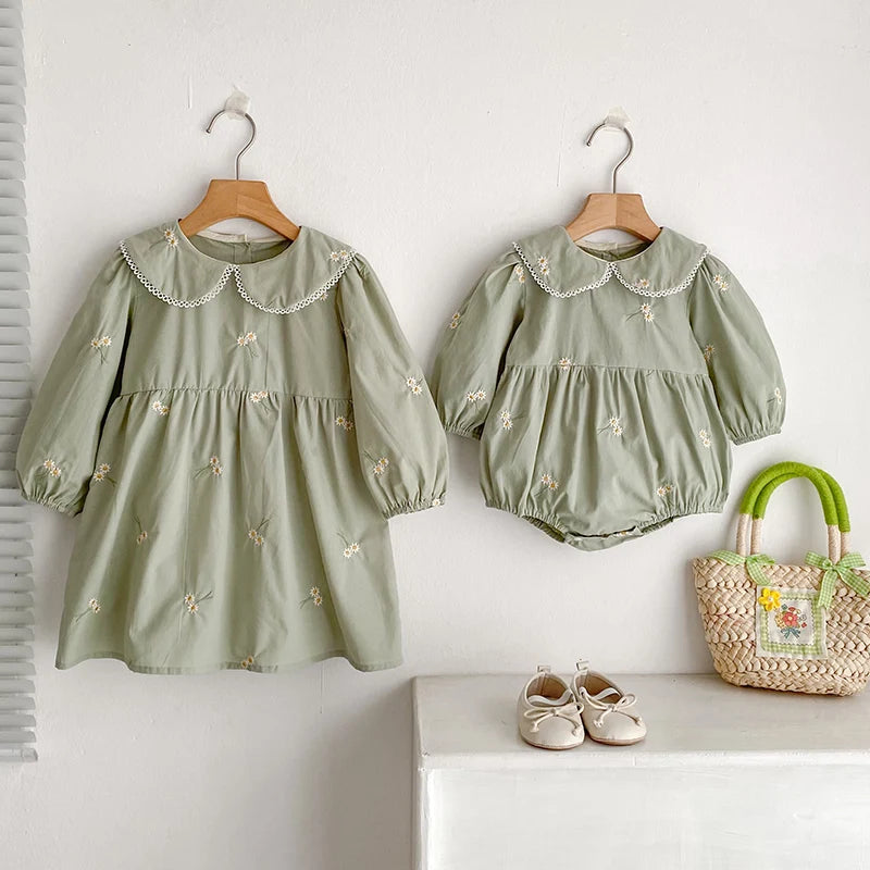 Vestido y Pelele Floral - Un barquito