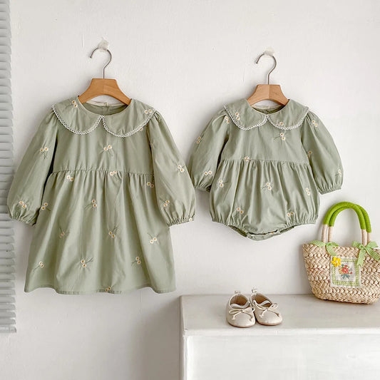 Vestido y Pelele Floral - Un barquito